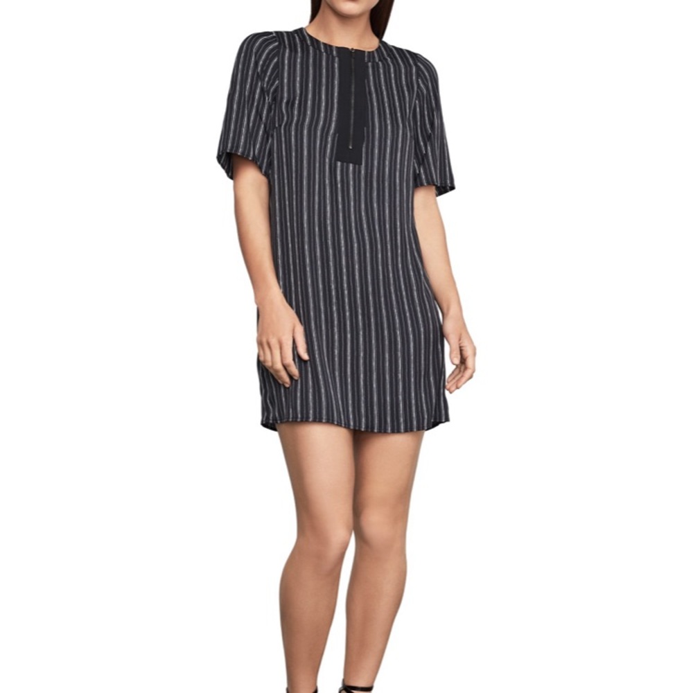BCBG MAXAZRIA black striped mini dress size Small